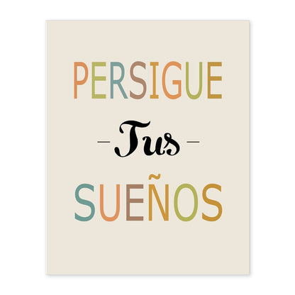 Poster con mensaje feliz. Lámina Persigue tus sueños.-Artwork-Nacnic-A4-Sin marco-Nacnic Estudio SL
