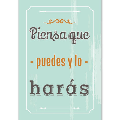 Poster con mensaje feliz. Lámina Piensa que puedes y lo harás 2.-Artwork-Nacnic-A4-Sin marco-Nacnic Estudio SL