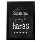 Poster con mensaje feliz. Lámina Piensa que puedes y lo harás.-Artwork-Nacnic-A4-Marco Negro-Nacnic Estudio SL