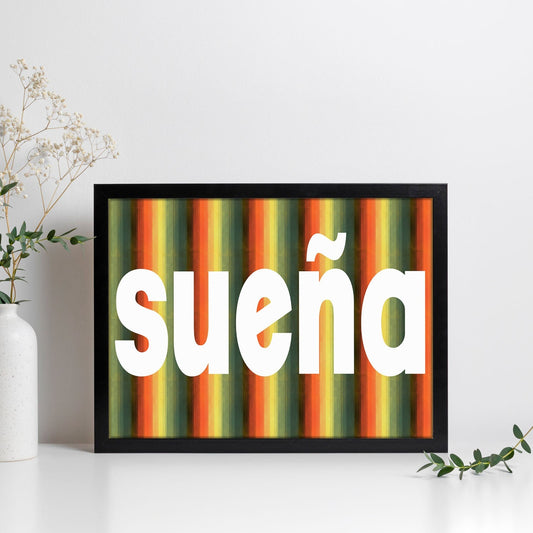 Poster con mensaje feliz. Lámina Sueña.-Artwork-Nacnic-Nacnic Estudio SL