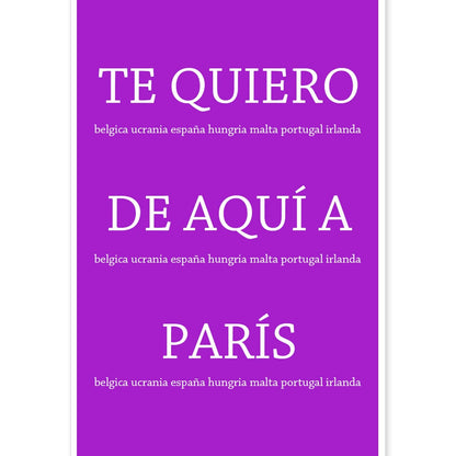 Poster con mensaje feliz. Lámina Te quiero de aquí a parís.-Artwork-Nacnic-A4-Sin marco-Nacnic Estudio SL