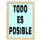 Poster con mensaje feliz. Lámina Todo es posible.-Artwork-Nacnic-A3-Marco Madera clara-Nacnic Estudio SL