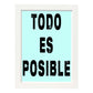 Poster con mensaje feliz. Lámina Todo es posible.-Artwork-Nacnic-A4-Marco Blanco-Nacnic Estudio SL