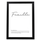 Poster con palabras en francés. Lámina Famille con definición y fondo blanco.-Artwork-Nacnic-A3-Marco Negro-Nacnic Estudio SL