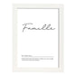 Poster con palabras en francés. Lámina Famille con definición y fondo blanco.-Artwork-Nacnic-A4-Marco Blanco-Nacnic Estudio SL