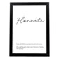 Poster con palabras en francés. Lámina Honnete con definición y fondo blanco.-Artwork-Nacnic-A4-Marco Negro-Nacnic Estudio SL