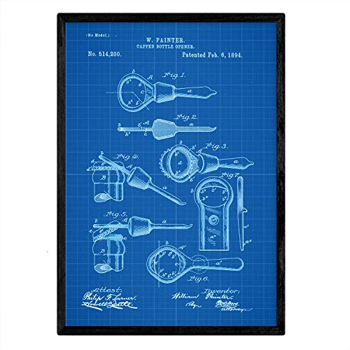 Poster con patente de Abrelatas. Lámina con diseño de patente antigua-Artwork-Nacnic-Nacnic Estudio SL