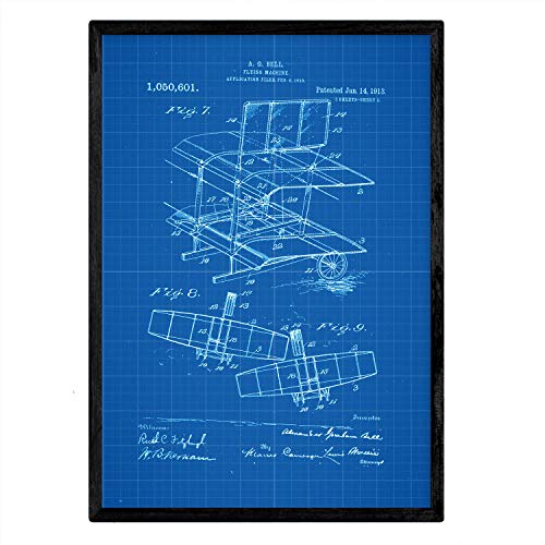 Poster con patente de Ala de avion. Lámina con diseño de patente antigua-Artwork-Nacnic-Nacnic Estudio SL