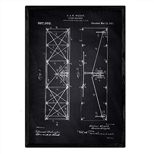 Poster con patente de Alas avion. Lámina con diseño de patente antigua-Artwork-Nacnic-Nacnic Estudio SL