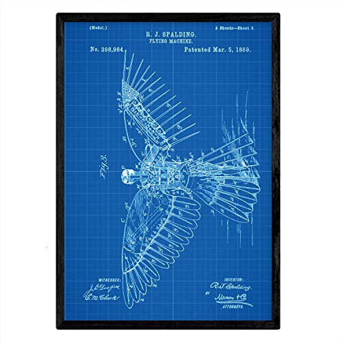 Poster con patente de Alas humanas 2. Lámina con diseño de patente antigua-Artwork-Nacnic-Nacnic Estudio SL