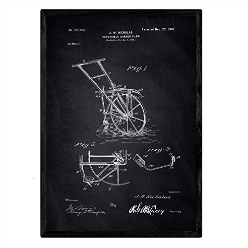 Poster con patente de Arado simple. Lámina con diseño de patente antigua-Artwork-Nacnic-Nacnic Estudio SL
