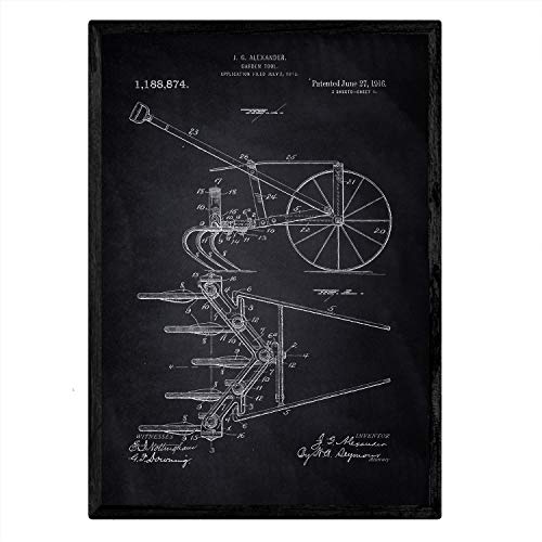 Poster con patente de Arado. Lámina con diseño de patente antigua-Artwork-Nacnic-Nacnic Estudio SL