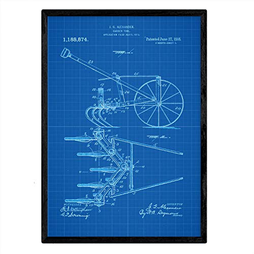 Poster con patente de Arado. Lámina con diseño de patente antigua-Artwork-Nacnic-Nacnic Estudio SL