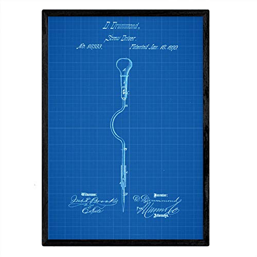 Poster con patente de Atornillador. Lámina con diseño de patente antigua-Artwork-Nacnic-Nacnic Estudio SL