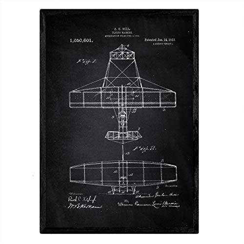 Poster con patente de Avion. Lámina con diseño de patente antigua-Artwork-Nacnic-Nacnic Estudio SL