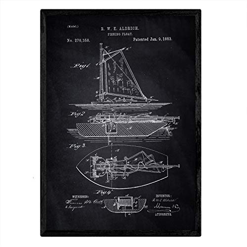 Poster con patente de Barco de pesca. Lámina con diseño de patente antigua-Artwork-Nacnic-Nacnic Estudio SL