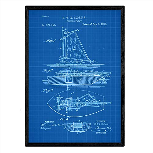 Poster con patente de Barco de pesca. Lámina con diseño de patente antigua-Artwork-Nacnic-Nacnic Estudio SL