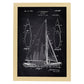 Poster con patente de Barco velero. Lámina con diseño de patente antigua-Artwork-Nacnic-A4-Marco Madera clara-Nacnic Estudio SL