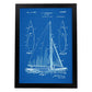 Poster con patente de Barco velero. Lámina con diseño de patente antigua-Artwork-Nacnic-A4-Marco Negro-Nacnic Estudio SL