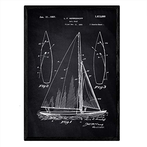 Poster con patente de Barco velero. Lámina con diseño de patente antigua-Artwork-Nacnic-Nacnic Estudio SL