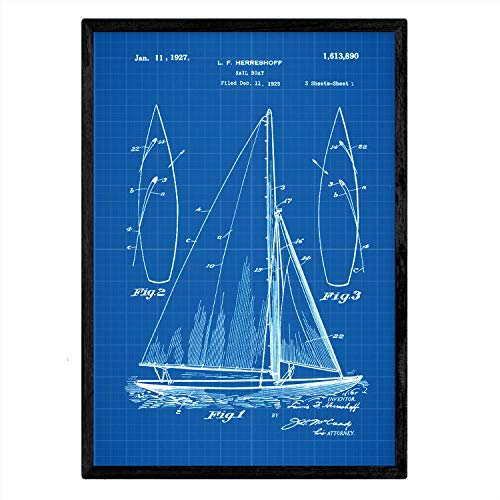 Poster con patente de Barco velero. Lámina con diseño de patente antigua-Artwork-Nacnic-Nacnic Estudio SL