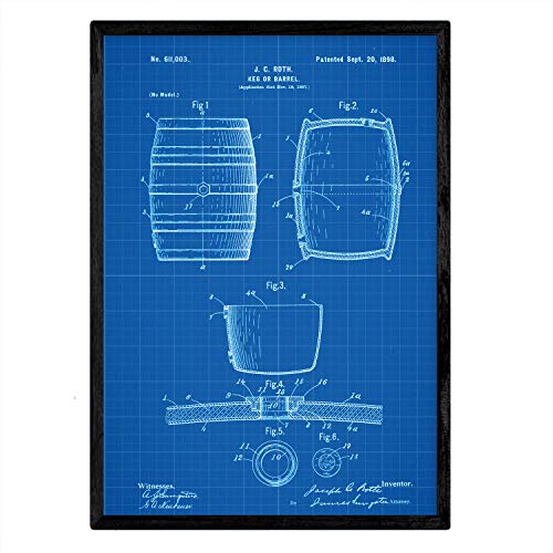 Poster con patente de Barril. Lámina con diseño de patente antigua-Artwork-Nacnic-Nacnic Estudio SL
