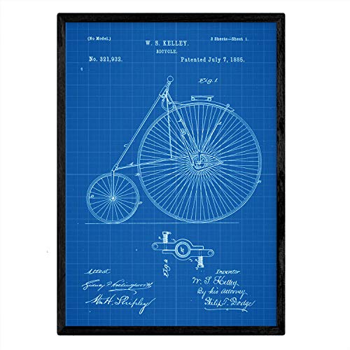 Poster con patente de Bicicleta 2. Lámina con diseño de patente antigua-Artwork-Nacnic-Nacnic Estudio SL