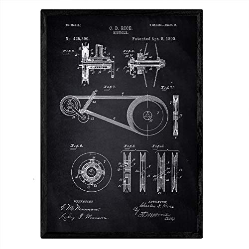 Poster con patente de Bicicleta 3. Lámina con diseño de patente antigua-Artwork-Nacnic-Nacnic Estudio SL