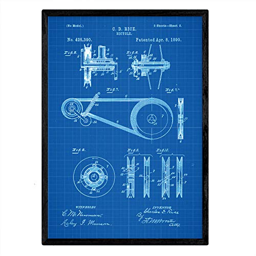 Poster con patente de Bicicleta 3. Lámina con diseño de patente antigua-Artwork-Nacnic-Nacnic Estudio SL