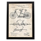 Poster con patente de Bicicleta tandem. Lámina con diseño de patente antigua.-Artwork-Nacnic-A3-Marco Negro-Nacnic Estudio SL
