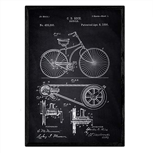 Poster con patente de Bicicleta. Lámina con diseño de patente antigua-Artwork-Nacnic-Nacnic Estudio SL