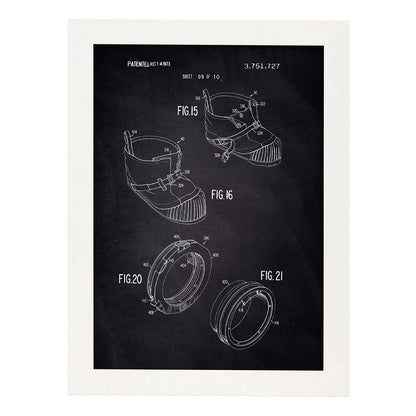 Poster con patente de Bota astronauta. Lámina con diseño de patente antigua-Artwork-Nacnic-A4-Marco Blanco-Nacnic Estudio SL