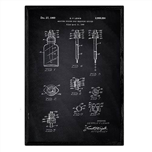 Poster con patente de Bote con cuentagotas. Lámina con diseño de patente antigua-Artwork-Nacnic-Nacnic Estudio SL