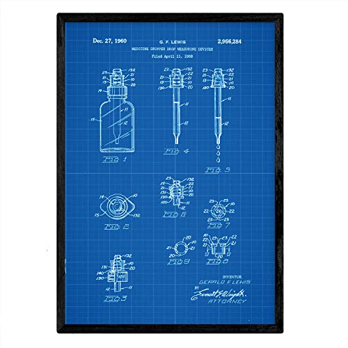 Poster con patente de Bote con cuentagotas. Lámina con diseño de patente antigua-Artwork-Nacnic-Nacnic Estudio SL