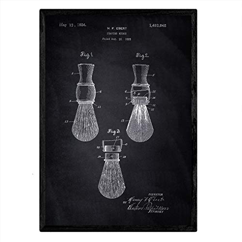 Poster con patente de Brocha de afeitar. Lámina con diseño de patente antigua-Artwork-Nacnic-Nacnic Estudio SL