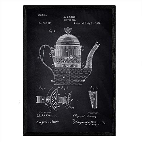 Poster con patente de Cafetera 1. Lámina con diseño de patente antigua-Artwork-Nacnic-Nacnic Estudio SL
