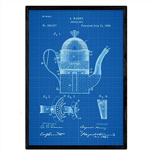 Poster con patente de Cafetera 1. Lámina con diseño de patente antigua-Artwork-Nacnic-Nacnic Estudio SL