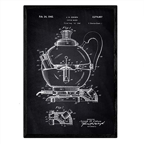 Poster con patente de Cafetera 2. Lámina con diseño de patente antigua-Artwork-Nacnic-Nacnic Estudio SL