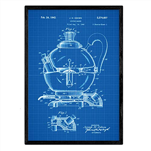 Poster con patente de Cafetera 2. Lámina con diseño de patente antigua-Artwork-Nacnic-Nacnic Estudio SL