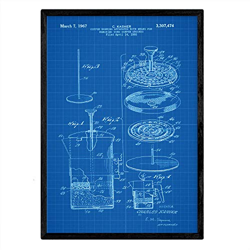 Poster con patente de Cafetera 3. Lámina con diseño de patente antigua-Artwork-Nacnic-Nacnic Estudio SL