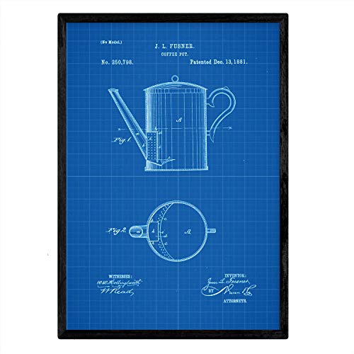 Poster con patente de Cafetera. Lámina con diseño de patente antigua-Artwork-Nacnic-Nacnic Estudio SL
