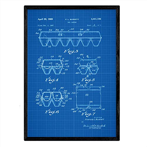 Poster con patente de Caja de huevos 2. Lámina con diseño de patente antigua-Artwork-Nacnic-Nacnic Estudio SL