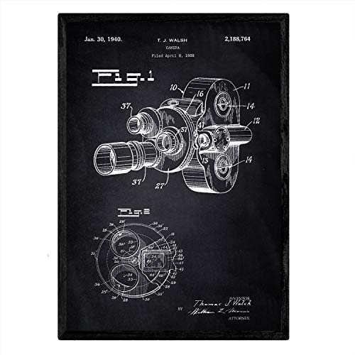 Poster con patente de Camara de fotos 8 milimetros. Lámina con diseño de patente antigua-Artwork-Nacnic-Nacnic Estudio SL