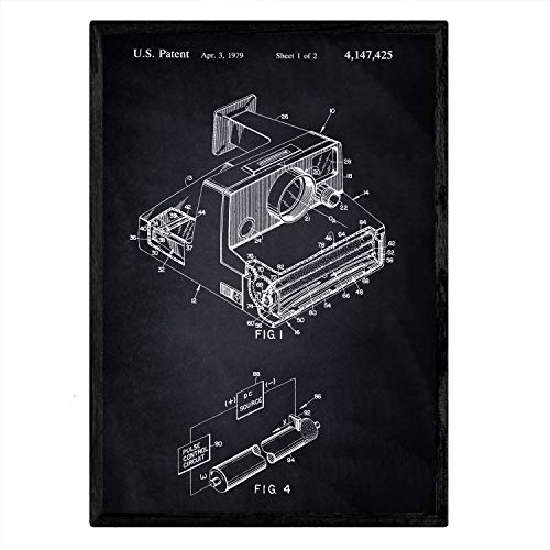 Poster con patente de Camara Polaroid. Lámina con diseño de patente antigua-Artwork-Nacnic-Nacnic Estudio SL