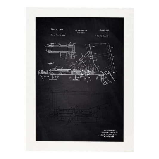 Poster con patente de Camion de carga 2. Lámina con diseño de patente antigua-Artwork-Nacnic-A3-Marco Blanco-Nacnic Estudio SL