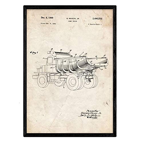 Poster con patente de Camion de carga 3. Lámina con diseño de patente antigua.-Artwork-Nacnic-Nacnic Estudio SL
