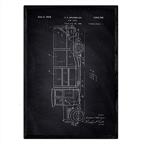 Poster con patente de Camion de la basura. Lámina con diseño de patente antigua-Artwork-Nacnic-Nacnic Estudio SL