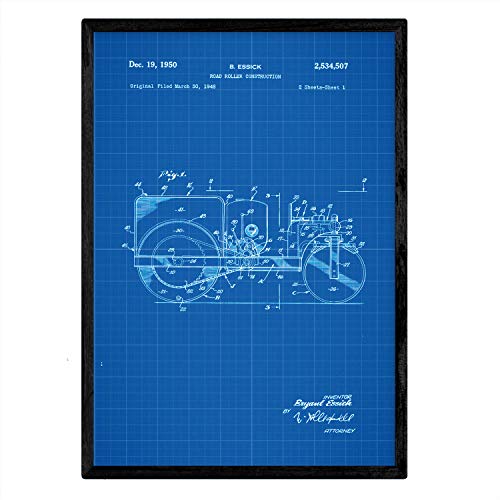 Poster con patente de Camión de rodillo. Lámina con diseño de patente antigua-Artwork-Nacnic-Nacnic Estudio SL