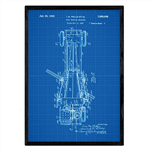 Poster con patente de Camion de trabajo en carretera 3. Lámina con diseño de patente antigua-Artwork-Nacnic-Nacnic Estudio SL