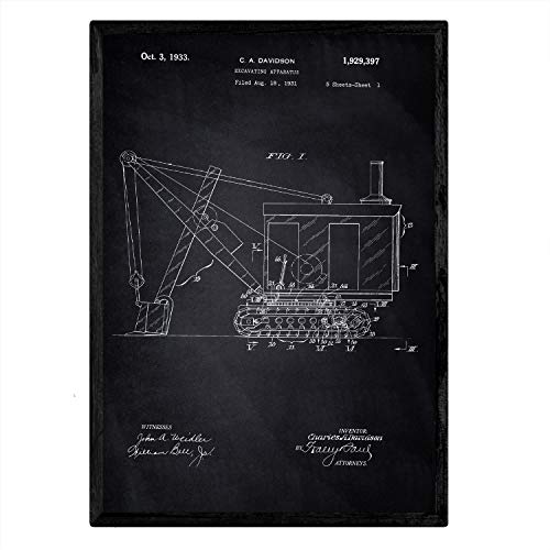 Poster con patente de Camión excavadora. Lámina con diseño de patente antigua-Artwork-Nacnic-Nacnic Estudio SL